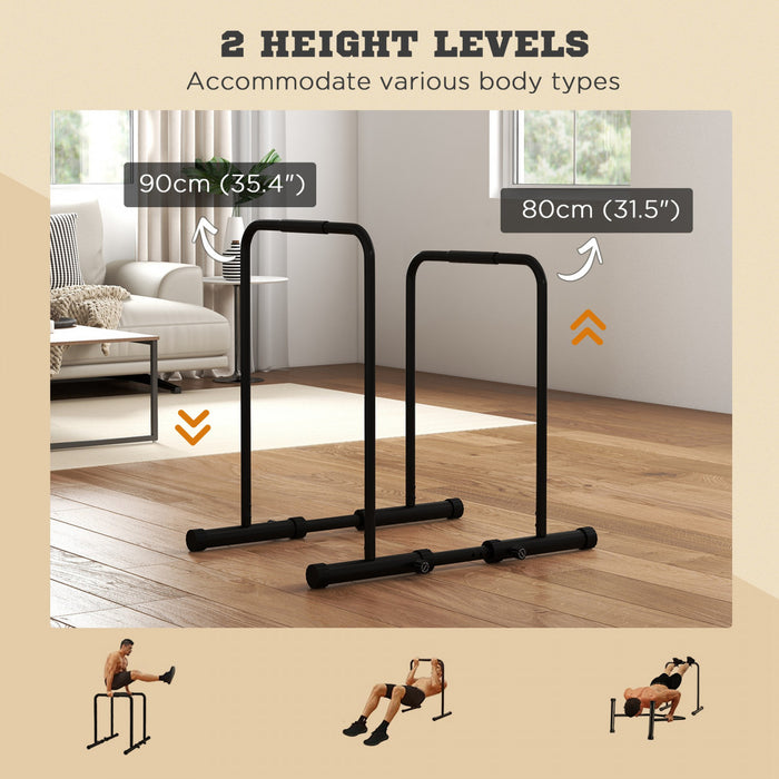 Soozier Push Up Bars Dip Station With Adjustable Height And Width For Home Gym