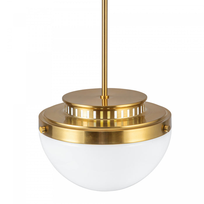 Dahlia 1 Light Pendant 12\", Brushed Brass