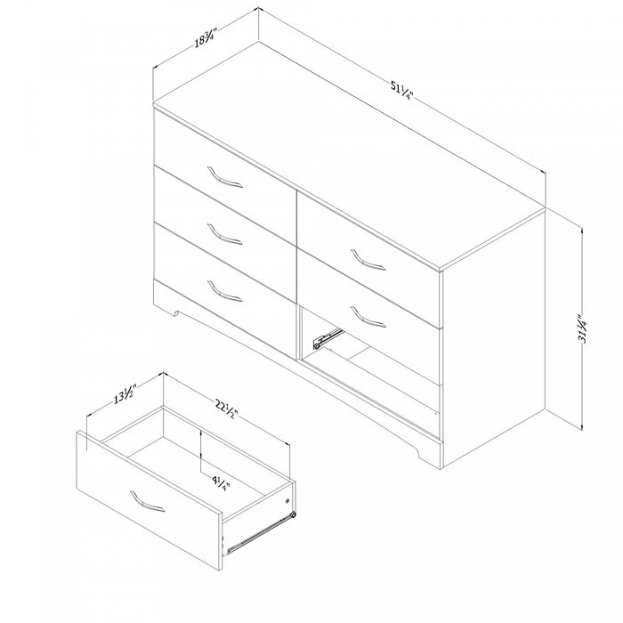 Step One 6-drawer Dresser - Weathered Oak 