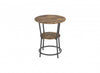End Table With 1 Shelf - Brown Reclaimed Wood Top With Black Metal