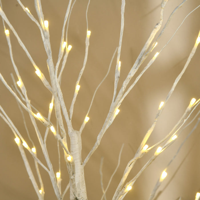 Homcom 5ft Artificial White Birch Tree For Indoor Covered Outdoor