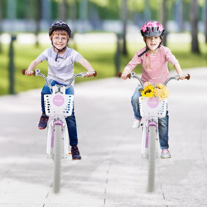 Prorider 20\" Kids Bike With Height Adjustable Handlebar & Seat Hand Brake & Coaster Brake Purple