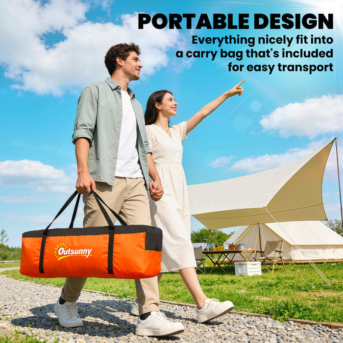 Outsunny 5 Person Outdoor Camping Tent, Family Tent w/ Light Hook, Orange