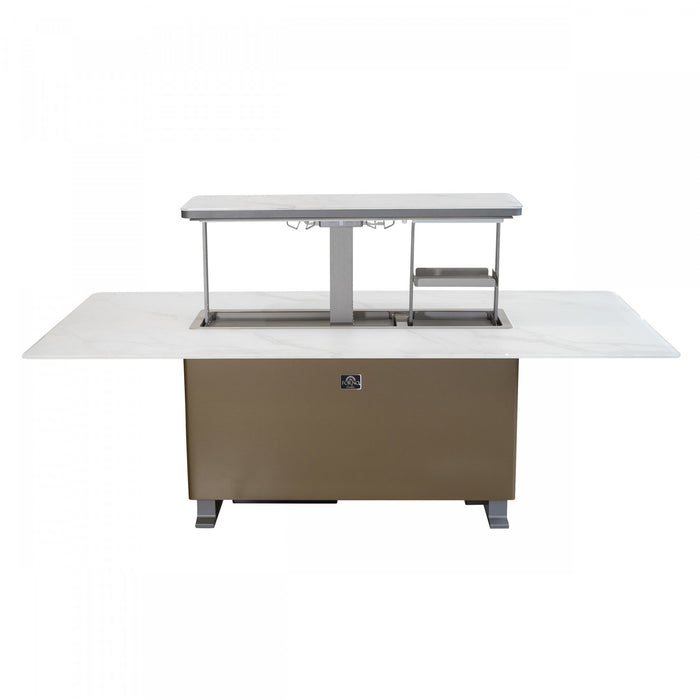 Forno Cinetico Smart Dining Table in White, 5.3 cu.ft fridge and freezer-FDTFR7044-86WHT Refrigerator