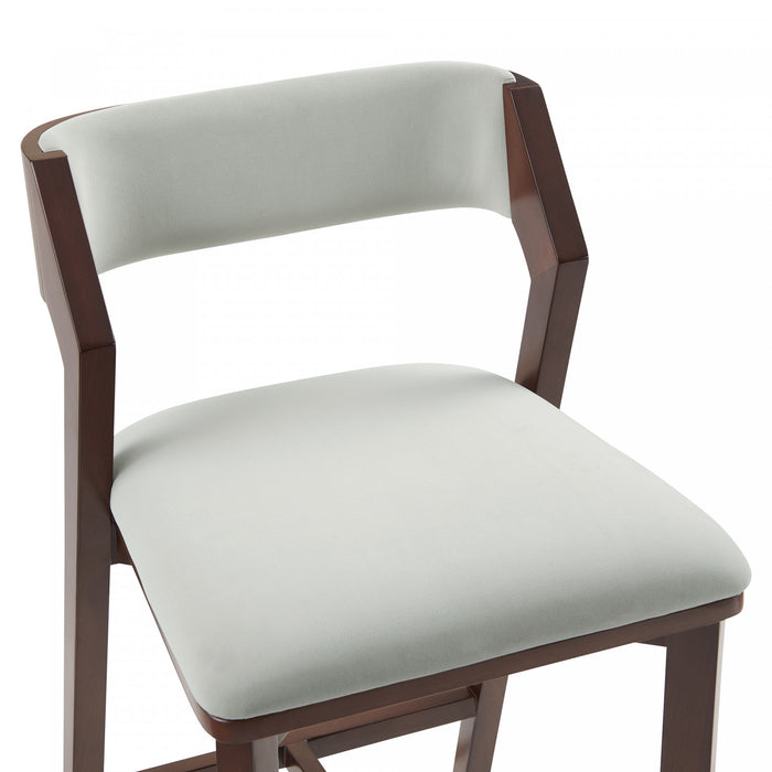 Patricia Modern Wood Upholstered Counter Stool in White Glacier - Set of 3
