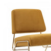Serenity Contemporary Modern Metal Upholstered Lounge Chair in Mustard | Fauteuil lounge contemporain moderne Serenity en metal et tissu, coloris moutarde
