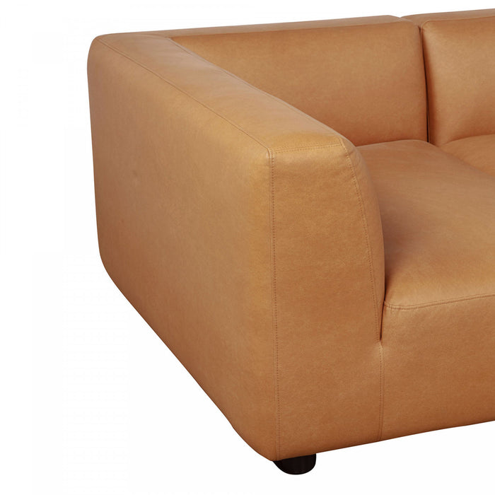Lukas Contemporary Modern 118\" Left-Facing 2-Piece Sectional Sofa in Camel