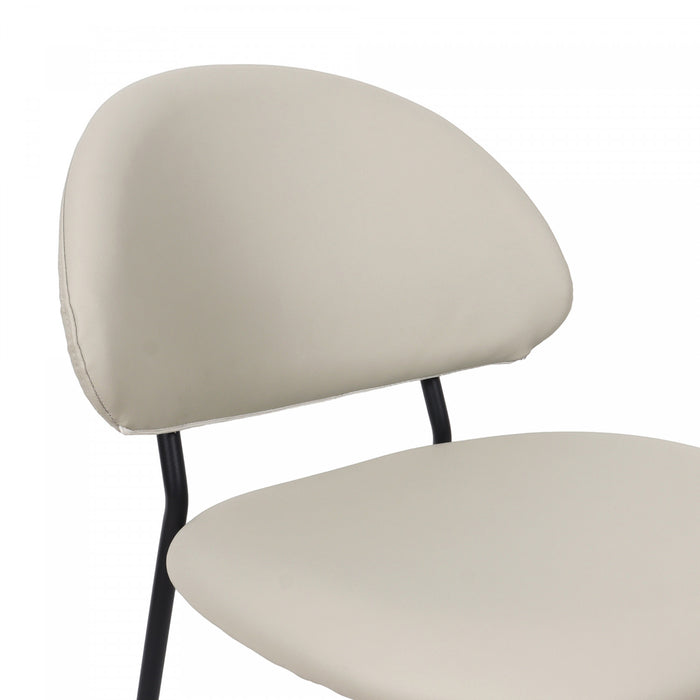 Haven Contemporary Modern Vegan Leather Metal Side Chair in Stone Gray - Set of 4
