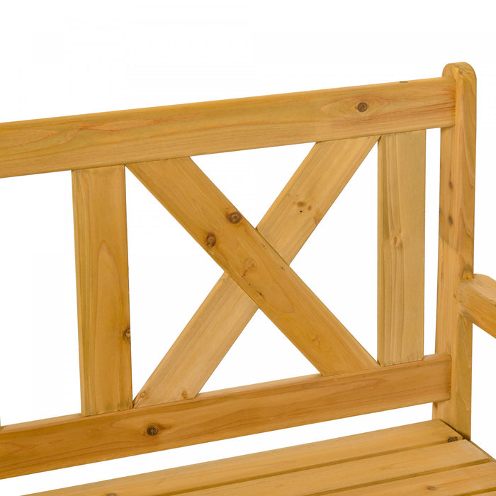 Outsunny 2-seater Wooden Outdoor Bench With 29 Gal Storage Box, Yellow