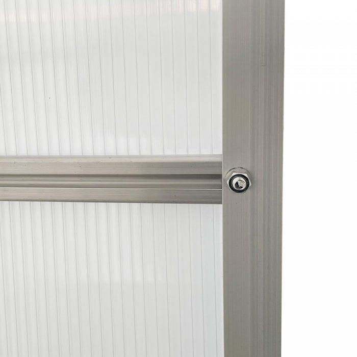 Outsunny 12' X 6' Aluminum Greenhouse Polycarbonate Walk-in Garden Greenhouse Kit With Adjustable Roof Vent, Rain Gutter And Sliding Door For Winter, Clear