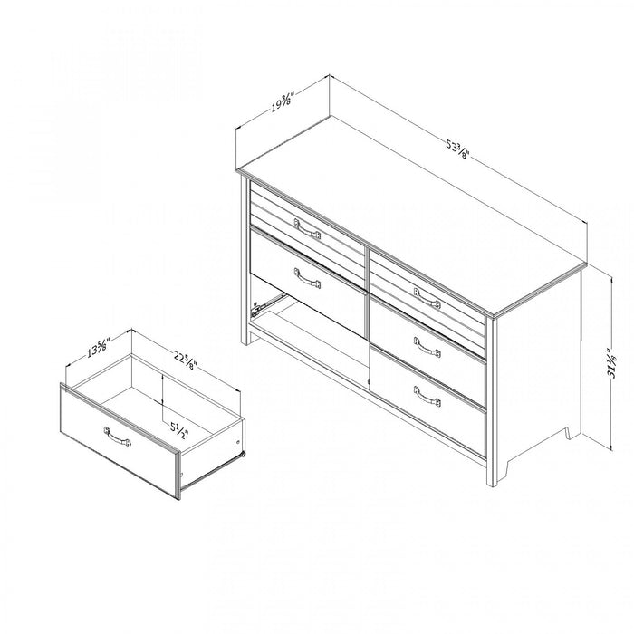 Ulysses 6-drawer Dresser - Blueberry 