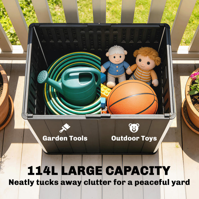 Outsunny Outdoor Storage Box 30 Gallon, Black