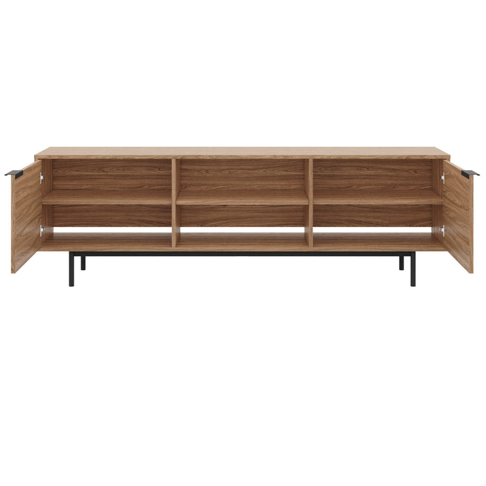 Nordika Hamilton 70\" TV Stand with 2 Storage Cabinets - Light Walnut