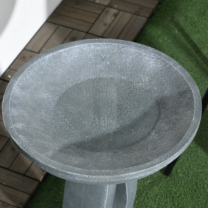Outsunny Resin Bird Bath For Outdoors, 20.1\" Tall Birdbath With Stone Look