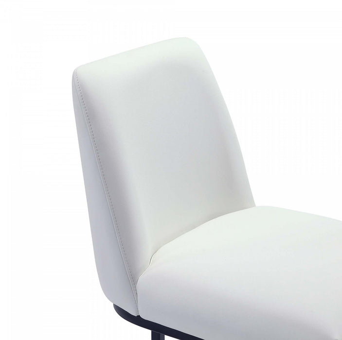 Serena Modern Metal Upholstered Barstool in White Armoire
