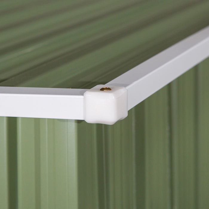 Outsunny Garden Shed, Metal Tool Shed W/ Sloped Roof, Light Green