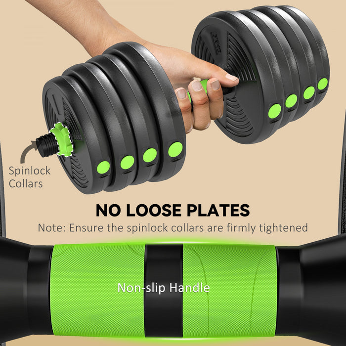 Soozier Adjustable Dumbbell Set, 3 in 1 Weights Set for Home Gym, 66lb