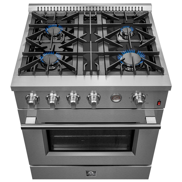 Forno Marco 30-inch Gas Range Stainless Steel, 4.32 cu.ft. -FFSGS6277-30