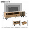 Lucas TV Stand with Storage Drawers and Open Shelving,Natural | Lucas meuble TV – meuble avec tiroirs de rangement et etageres ouvertes, finition naturelle