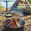Outsunny Swivel Campfire Grill, 360° Adjustable Heavy Duty Chrome-Plated Steel Campfire Cooking Grate, Portable Fire Pit Grill for Outdoor Camping, Silver