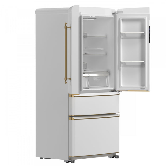 Forno Luigi 33 Inch White French Door Refrigerator, 18 cu.ft. - FFFFD1791-33WHT