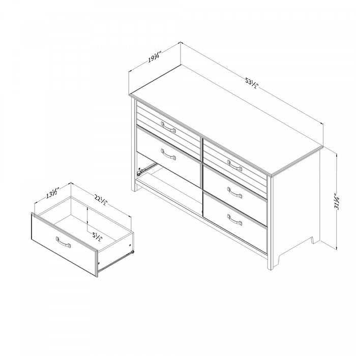 Ulysses 6-Drawer Dresser - Winter Oak