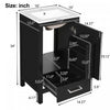 Wayne 18 Inch Compact Modern Bathroom Vanity with Ceramic Sink, Black | Meuble de salle de bain compact moderne Wayne 18 pouces avec lavabo ceramique, noir