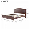 Benson Full Size Solid Wood Platform Bed with Stylish Headboard, Brown | Lit plateforme Benson en bois massif format Full avec tete de lit elegante, brun