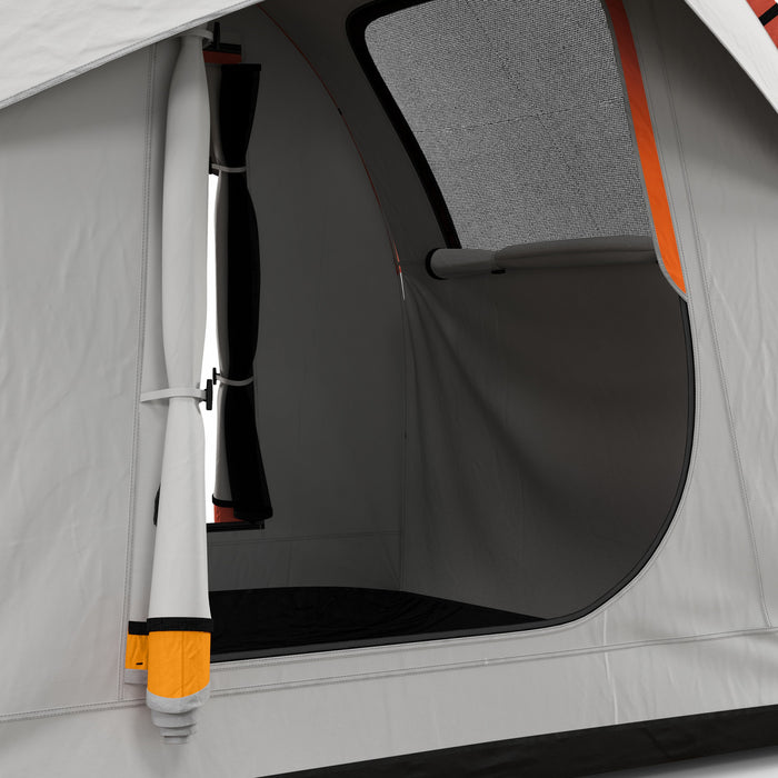 Outsunny Car Camping Tent With 3 Doors, 2000mm Waterproof, Grey And Orange