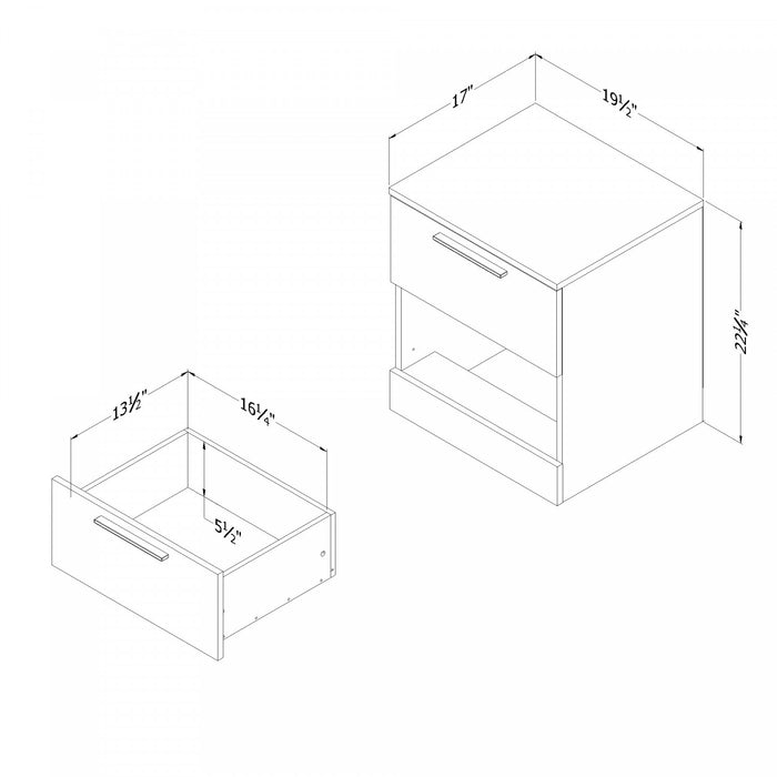 Step One Essential 2-drawer Nightstand - Bleached Oak 