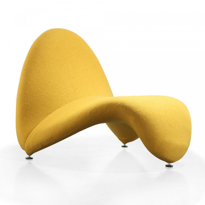 MoMa Modern Wool Blend Accent Chair in Yellow - Set of 2