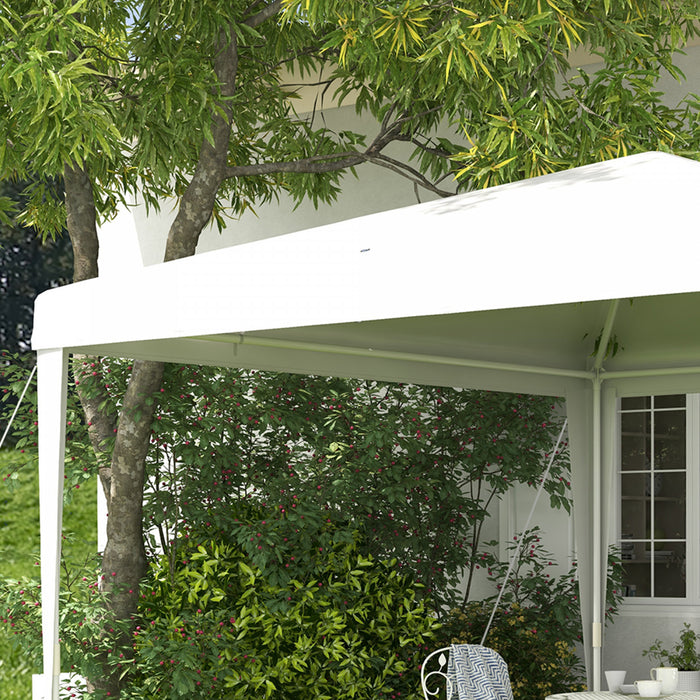 Outsunny 10x10ft Party Tent Portable Gazebo, Folding Garden Canopy Event Shelter Outdoor Sunshade White