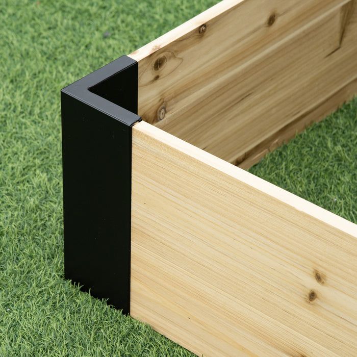 Outsunny 63\" X 32\" Raised Garden Bed With Metal Corner Bracket, Easy To Install Planter Box For Growing Vegetables, Flowers, Fruits, Herbs, And Succulents