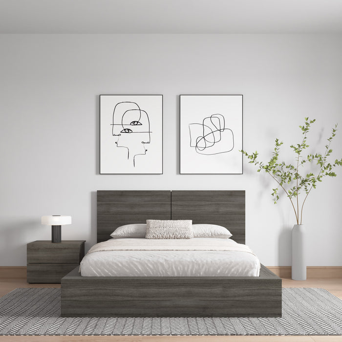 Nordika James Queen Headboard - Grey Oak