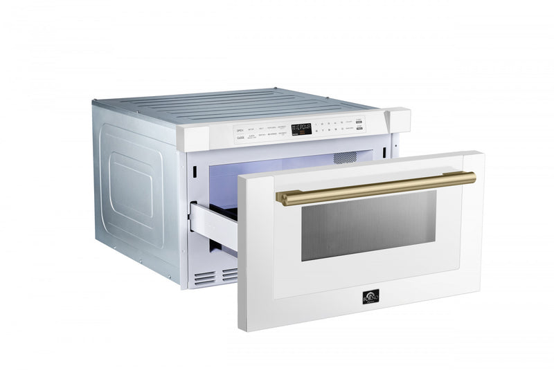 Forno Espresso Capoliveri 24\" Microwave Drawer in White, 1.2 cu.ft. - FMWDR3000-24WHT