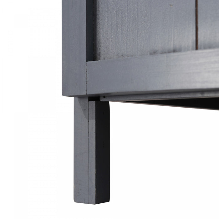 Outsunny Garden Storage Cabinet, Outdoor Potting Bench Table, Grey