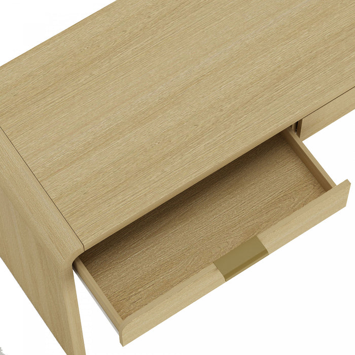 Grace Modern 54\" Office Desk in Natural Oak (2-Drawer)