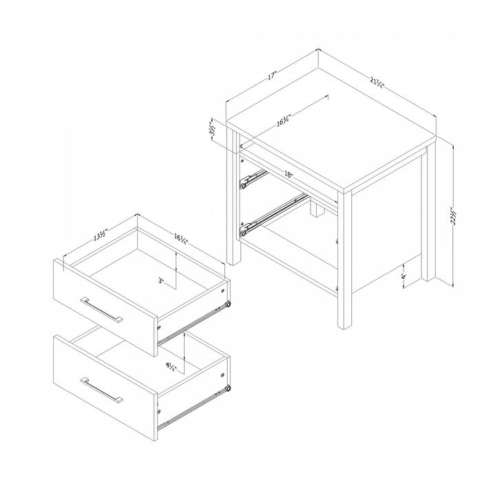 Gravity 2-drawer Nightstand - Natural Mango 