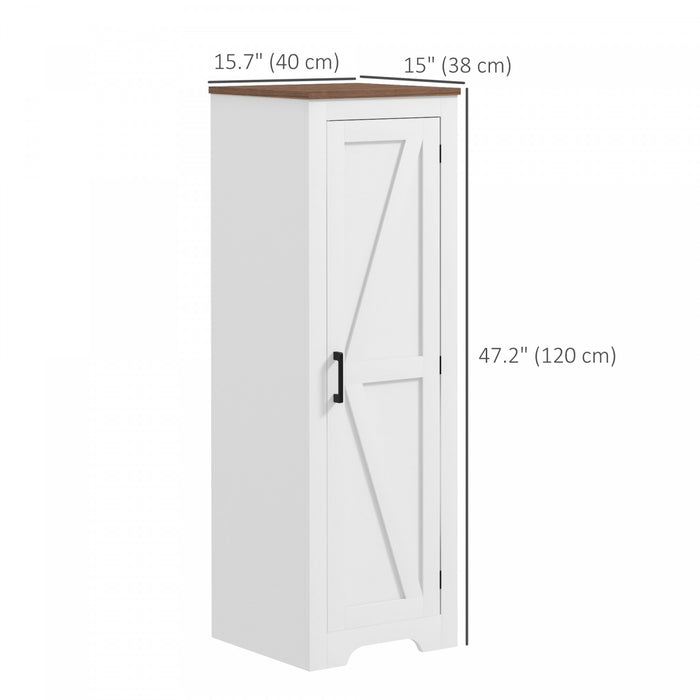 HOMCOM Farmhouse Storage Cabinet with Adjustable Shelf for Living Room