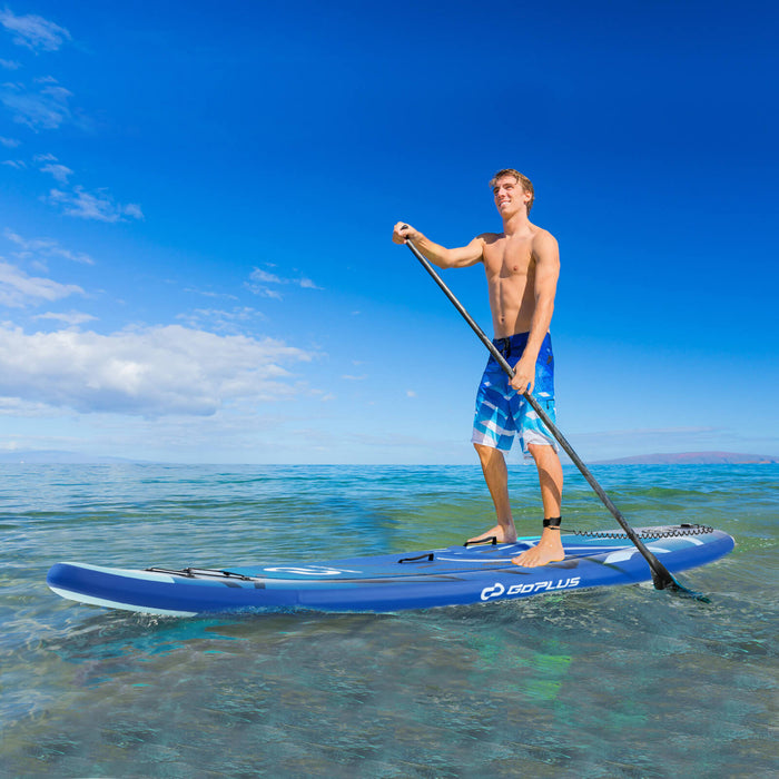 Goplus Small Inflatable Sup Board, Portable Paddle Board With 5d Rings Stand Up Paddle Board For Youth & Adult Navy