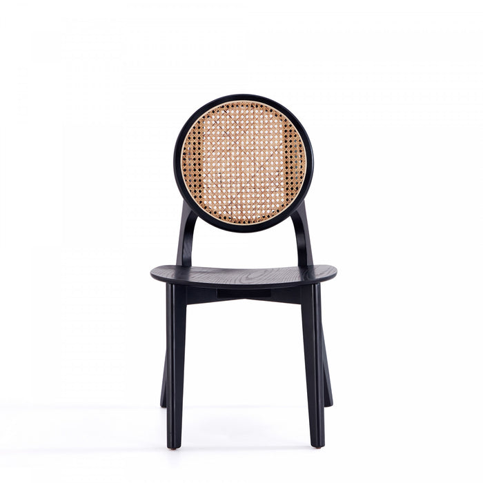 Versailles Industry Chic Wood Dining Chair in Black and Natural - Set of 4