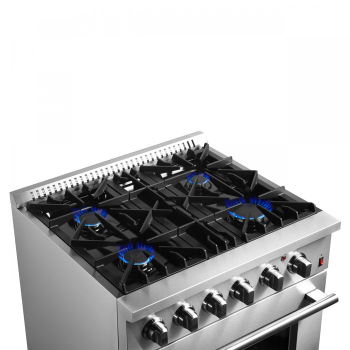 Forno Marco 30\" Dual Fuel Range, Stainless Steel, 4.32 cu. ft. - FFSGS6197-30