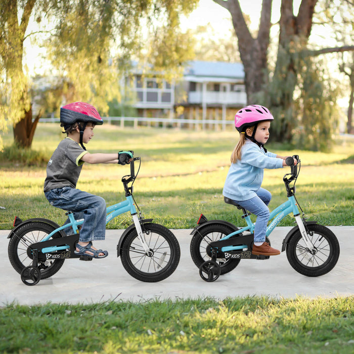 Costway 14\" Kids Bike For 3-5 Years Old Boys & Girls With Adjustable Seat Handbrake Reflectors Blue