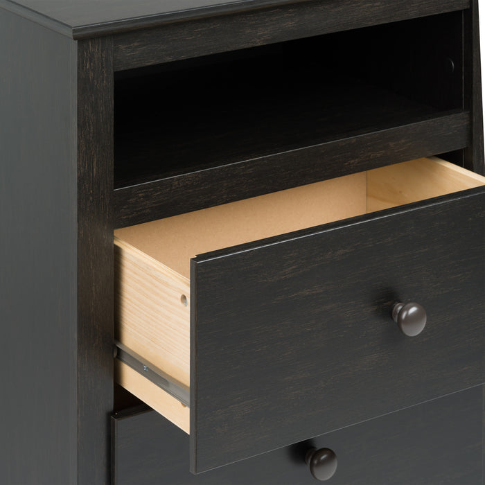 Jade 2-Drawer Nightstand - Washed Black