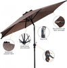 Costway 9ft Patio Umbrella Outdoor W/ 50 LBS Round Umbrella Stand W/ Wheels