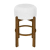 Vera Rubber Wood Bar Stool Set of 4 Indoor Seating with Round Ivory Cushion,Dark Walnut | Vera – Lot de 4 tabourets de bar en bois d’hevea pour interieur avec coussin rond ivoire, finition noyer fonce