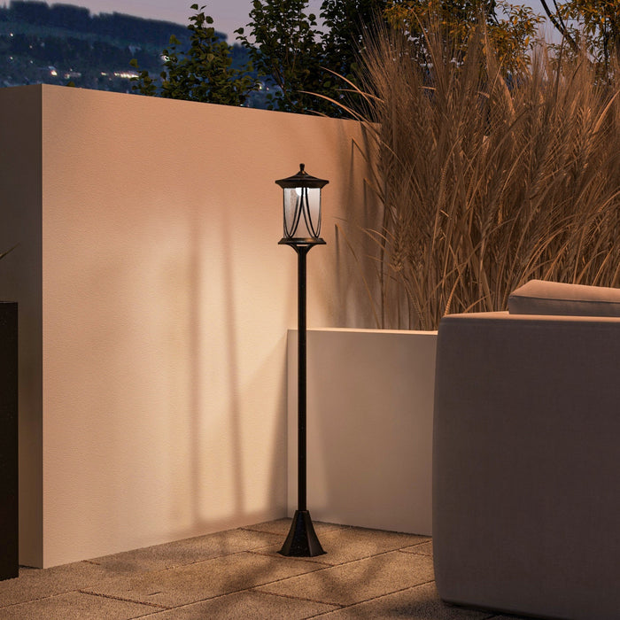Outsunny 50\" Solar Post Light, Ip44 Led Outdoor Street Light, Cool White