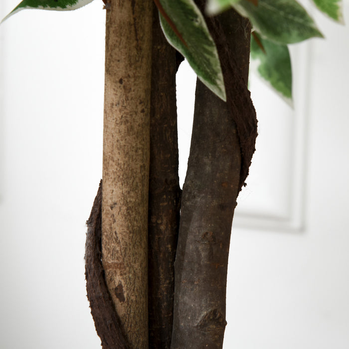 Outsunny 5.3ft Potted Artificial Tree Ficus for Indoor Home Decor