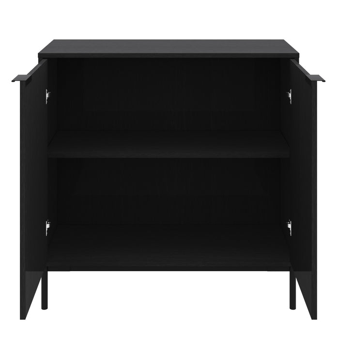Nordika Slim 2-Door Storage Cabinet - Black