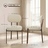 HOMCOM Upholstered Linen Fabric Dining Chairs, Kitchen Chairs, Beige
